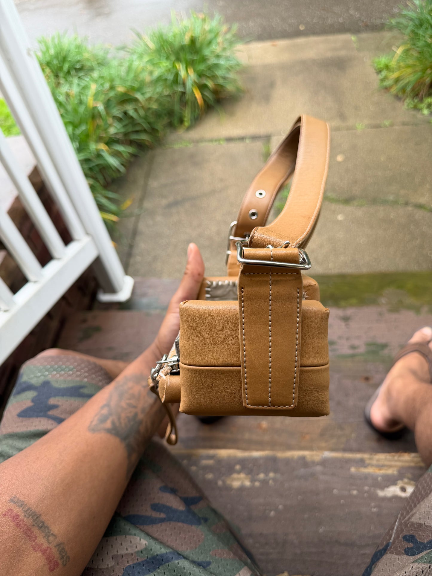 1 of 1 TAN LEATHER 'COACH' COUCH BAG
