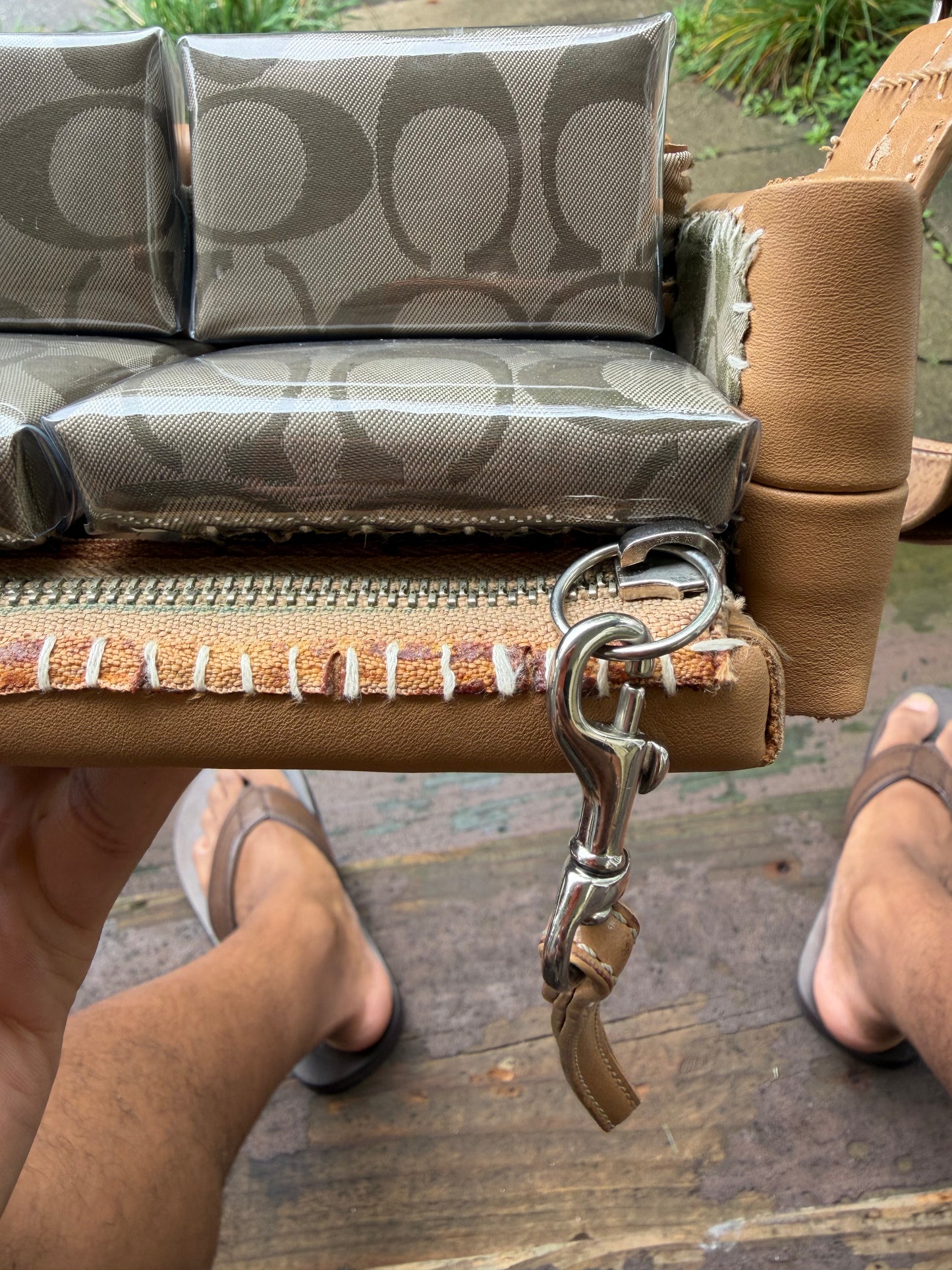 1 of 1 TAN LEATHER 'COACH' COUCH BAG