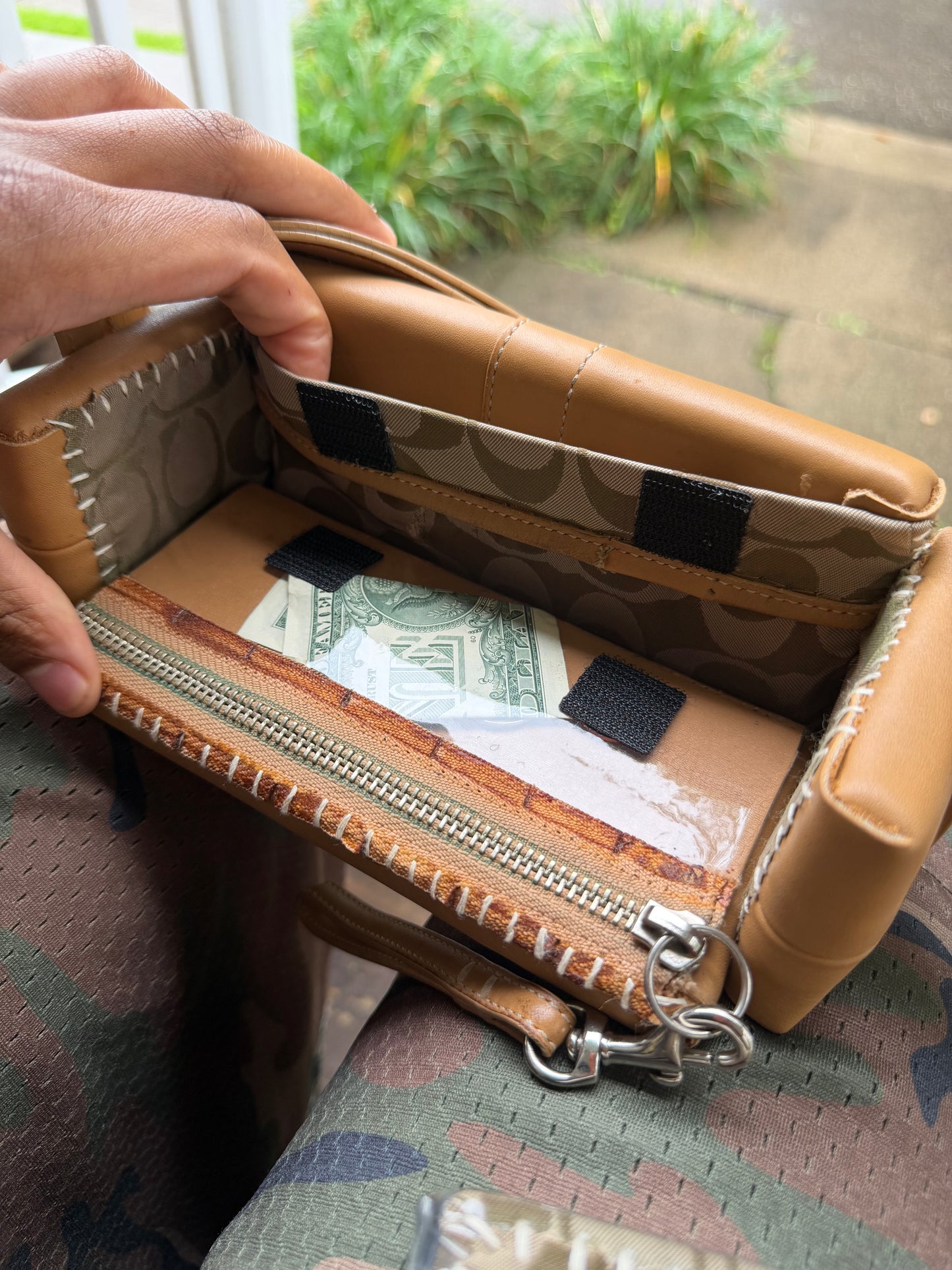 1 of 1 TAN LEATHER 'COACH' COUCH BAG