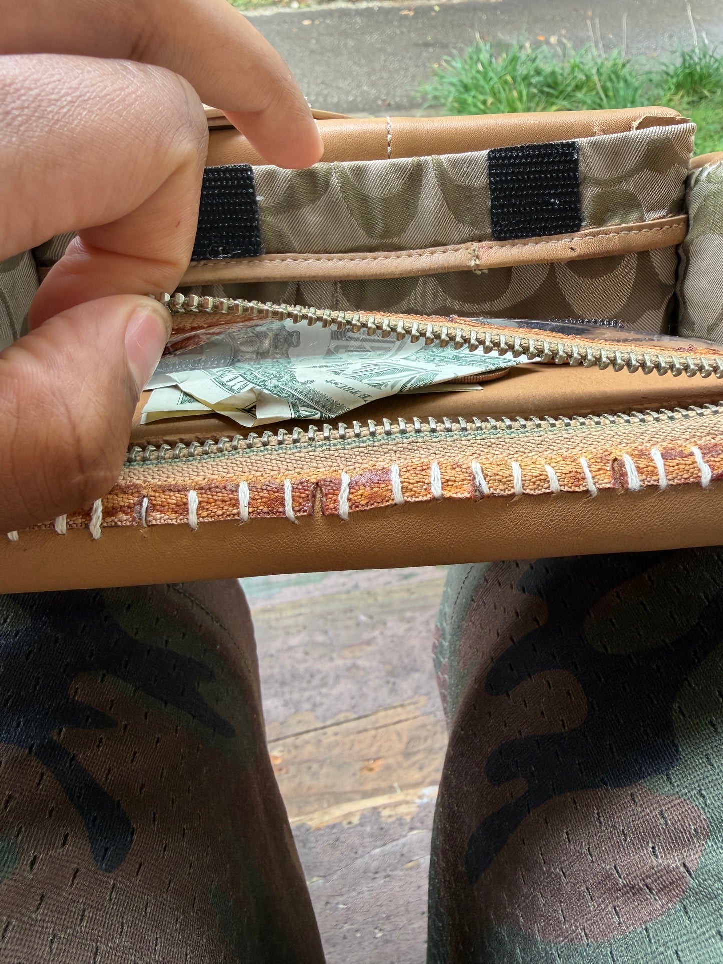 1 of 1 TAN LEATHER 'COACH' COUCH BAG