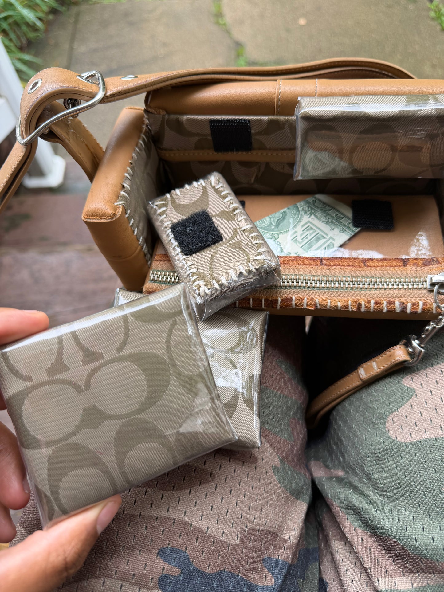 1 of 1 TAN LEATHER 'COACH' COUCH BAG