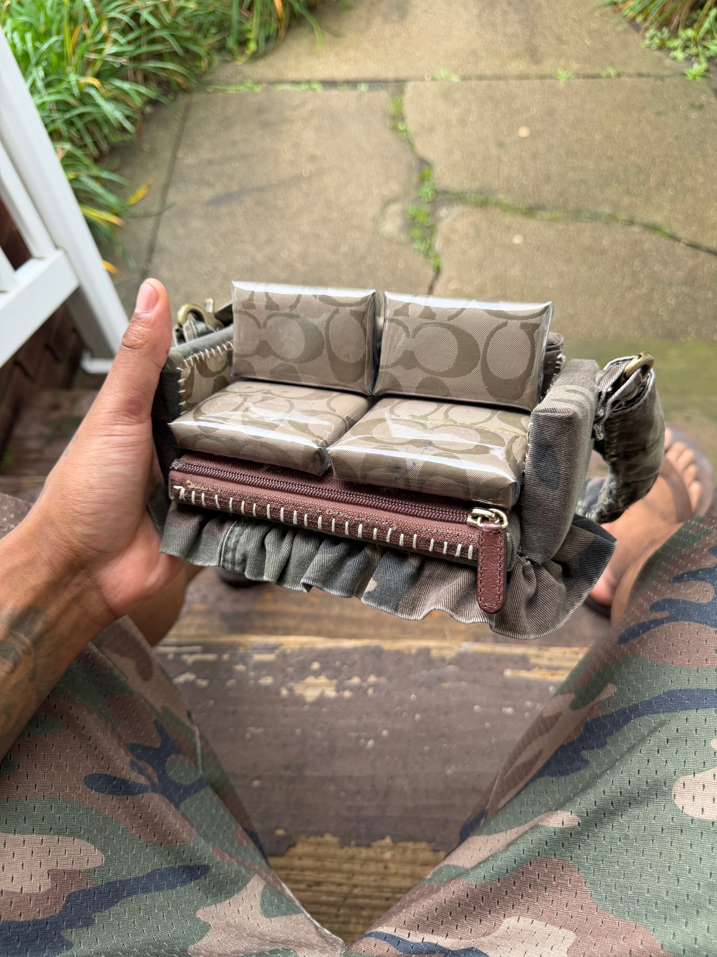 1 of 1 CAMO 'COACH' COUCH BAG