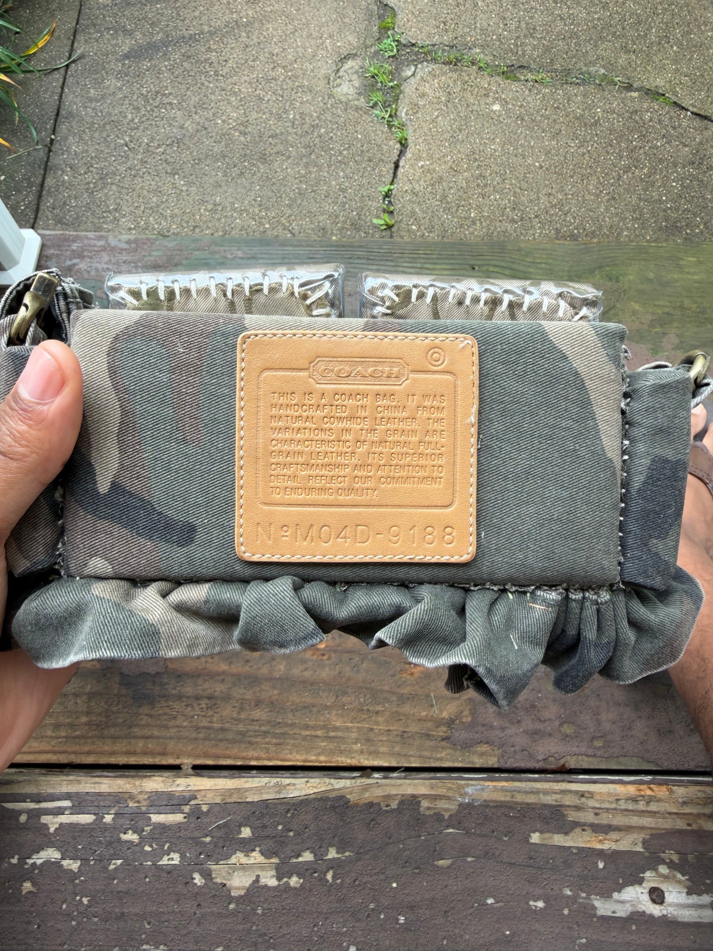 1 of 1 CAMO 'COACH' COUCH BAG