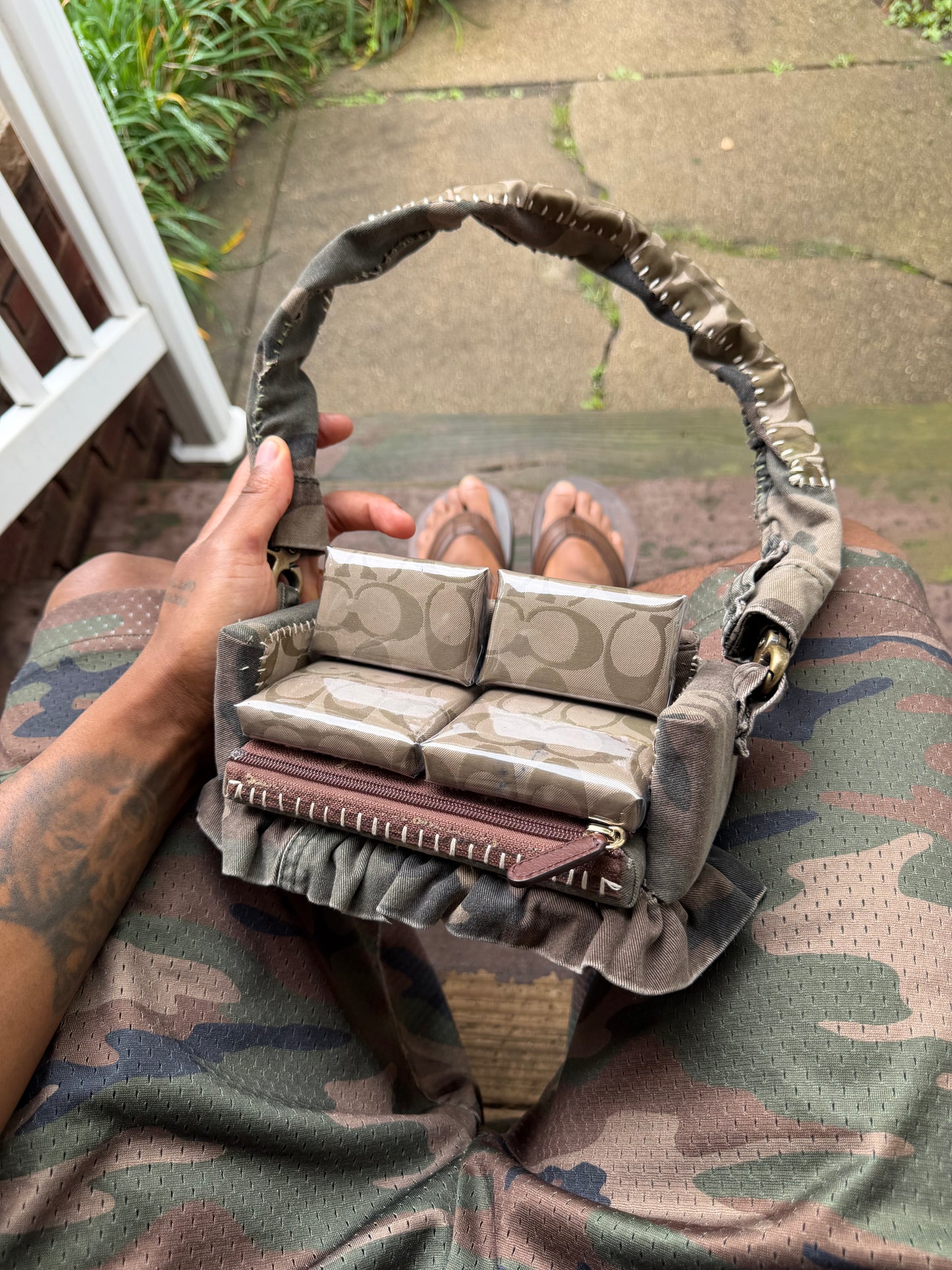 1 of 1 CAMO 'COACH' COUCH BAG