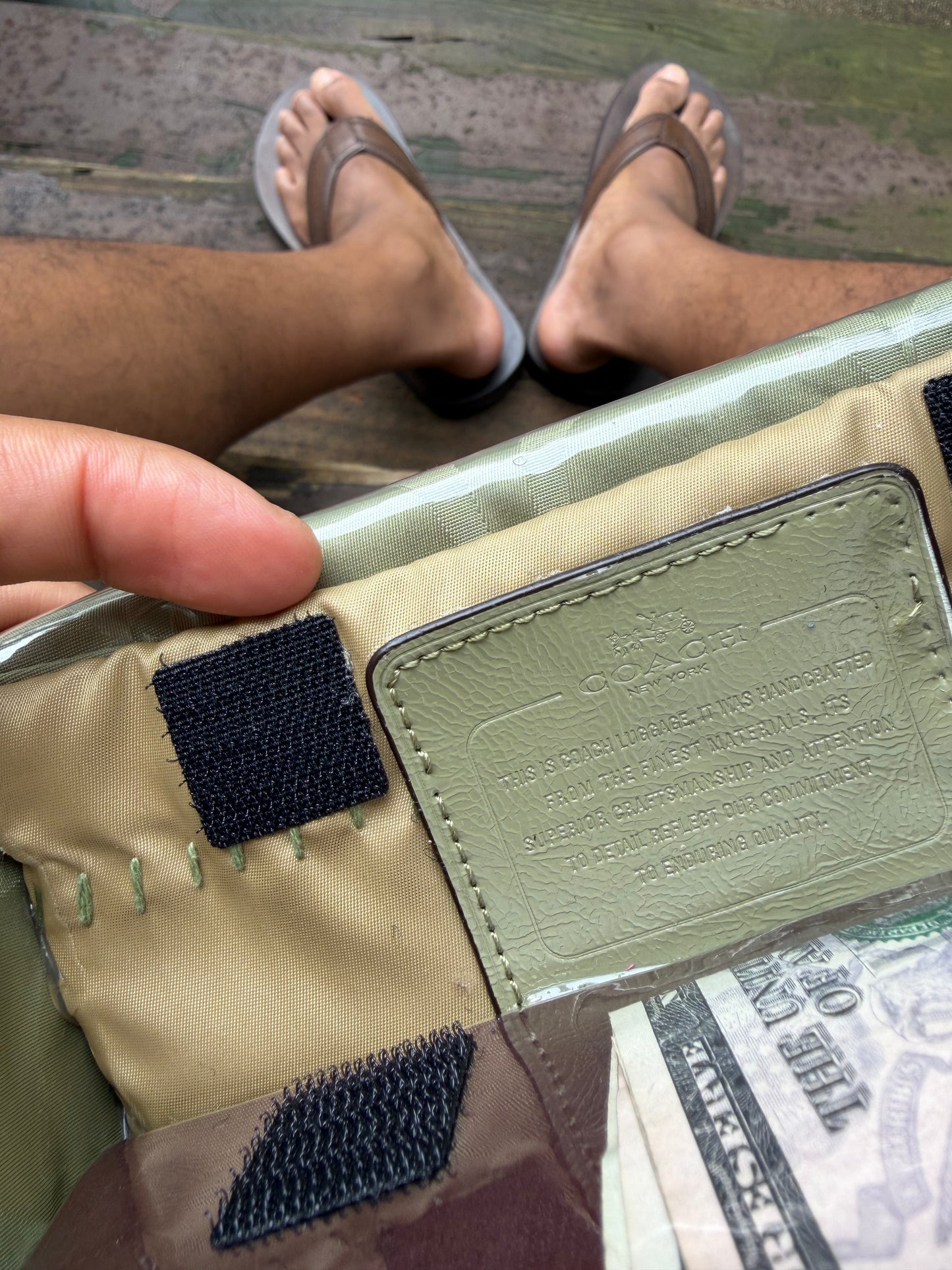 1 of 1 OLIVE GREEN 'COACH' COUCH BAG