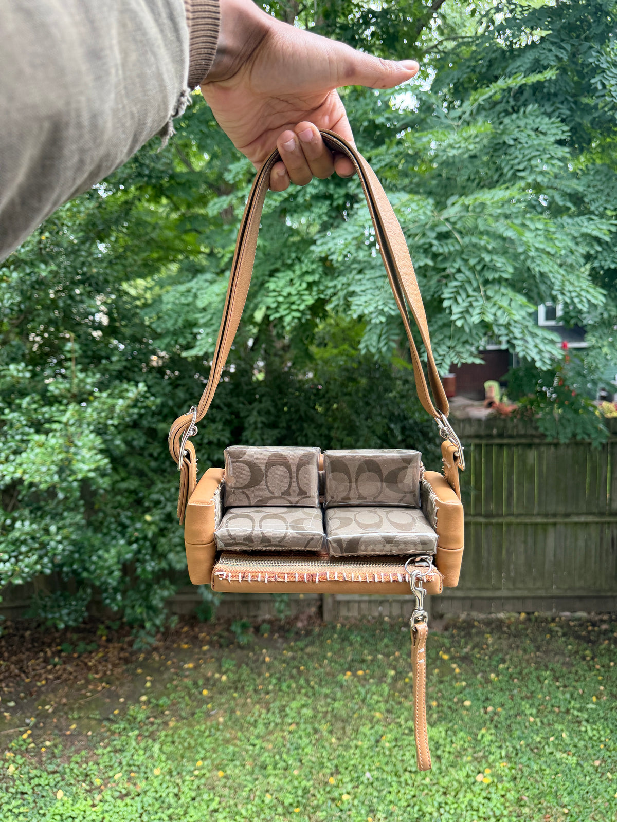 1 of 1 TAN LEATHER 'COACH' COUCH BAG