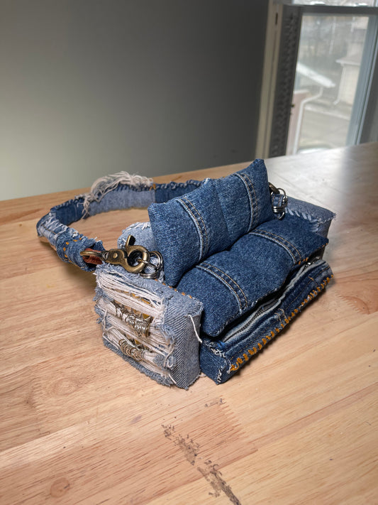 1 of 1 Deconstructed Denim 'Loose Change In The Sofa' Bag