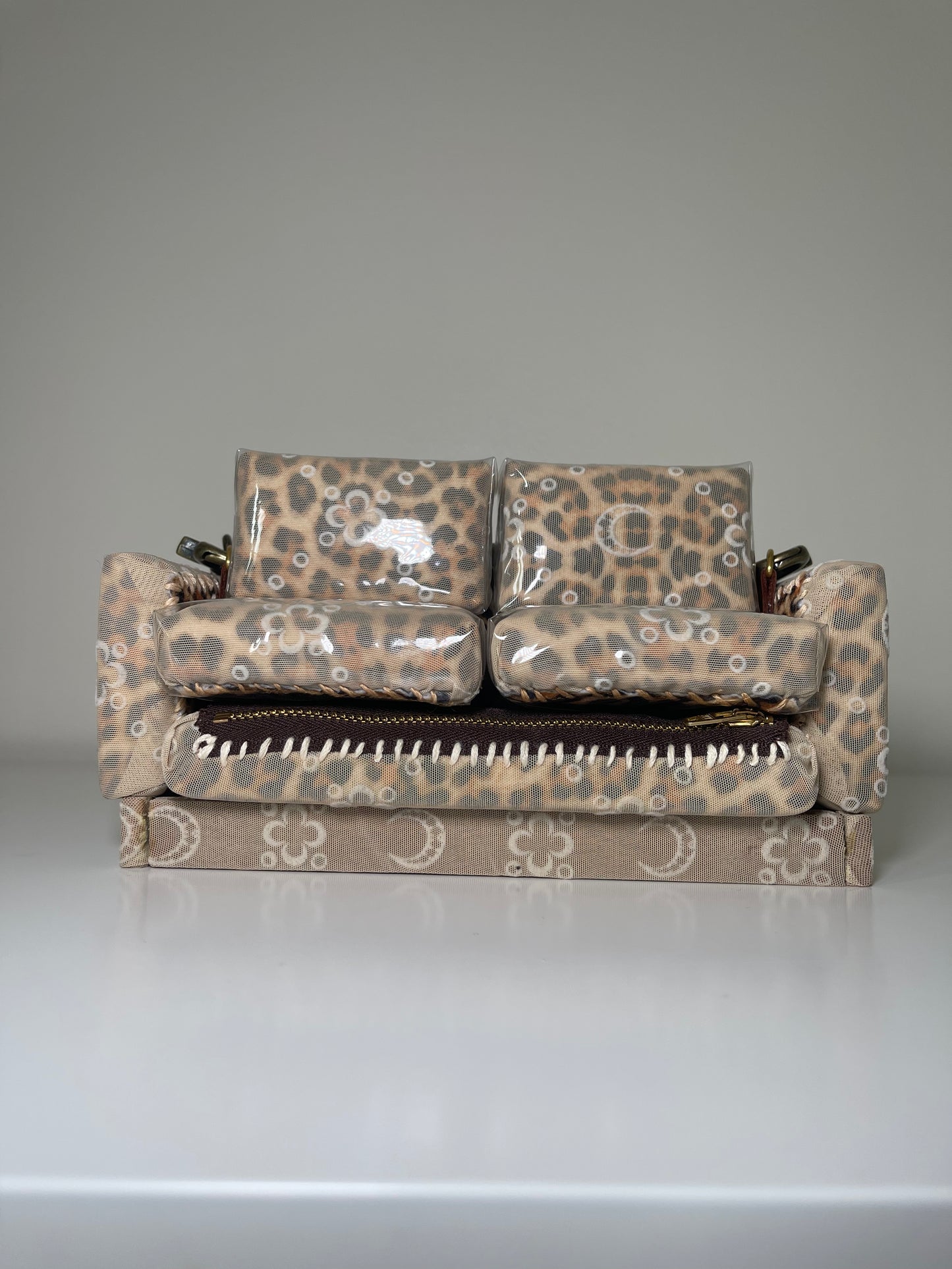1 of 1 Upcycled 'Marine Serr x Cheetah Print' Loose Change In the Sofa Bag