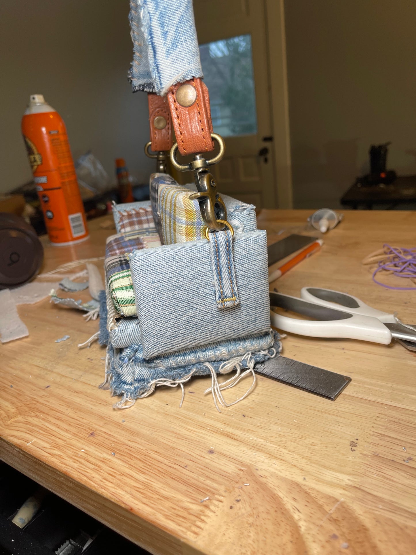 1 OF 1 Denim Patchwork 'Loose Change In The Sofa' Bag