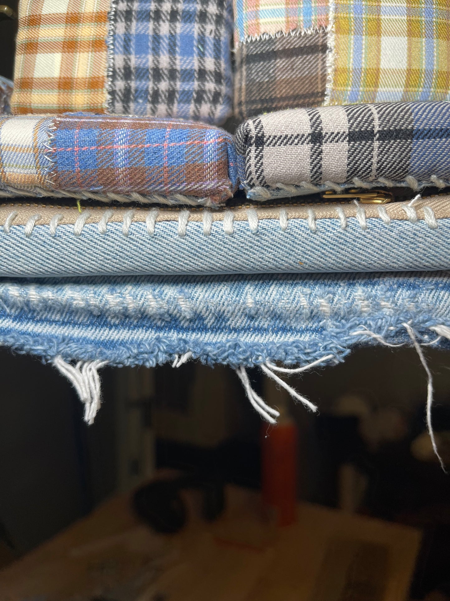 1 OF 1 Denim Patchwork 'Loose Change In The Sofa' Bag