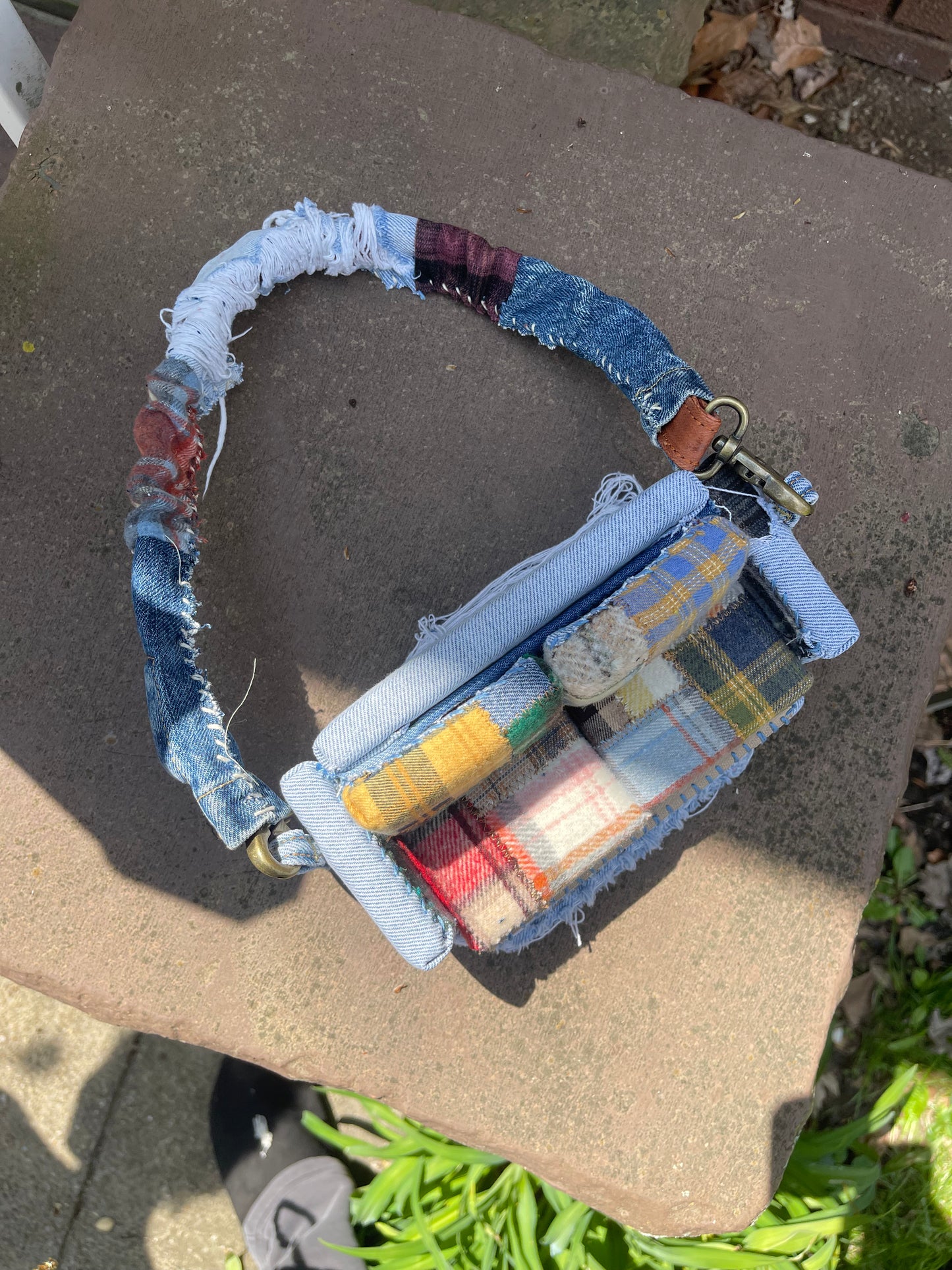 1 of 1 Denim & Patchwork Sofa Bag