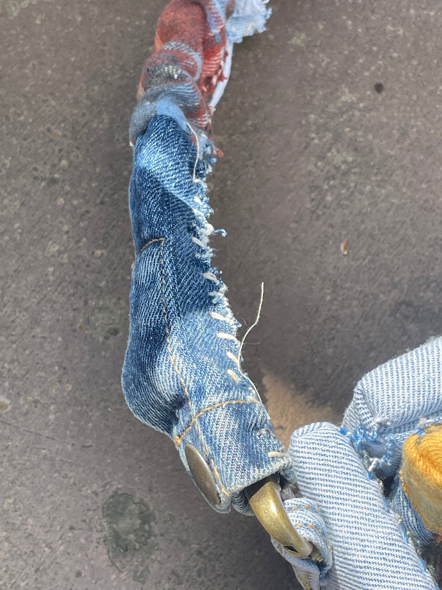 1 of 1 Denim & Patchwork Sofa Bag