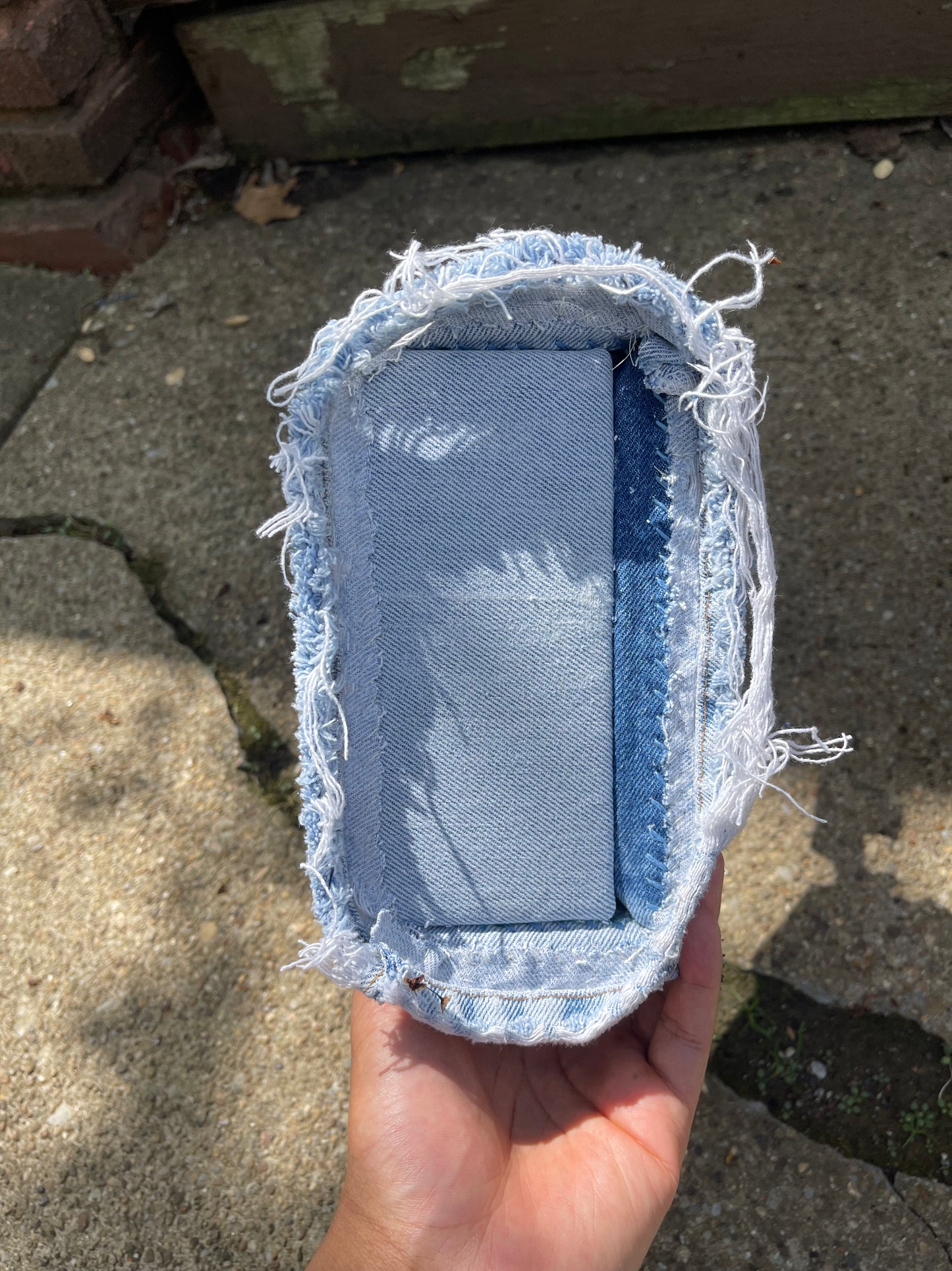 1 of 1 Denim & Patchwork Sofa Bag