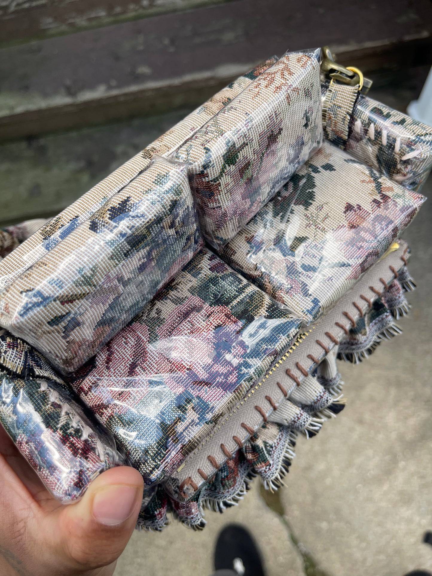 1 of 1 Antique Rose "Loose Change In Grandma's Sofa" Bag